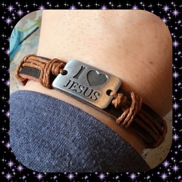 I Love Jesus Bracelet  Tan - Picture 4 of 7